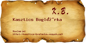 Kasztics Boglárka névjegykártya