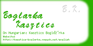 boglarka kasztics business card